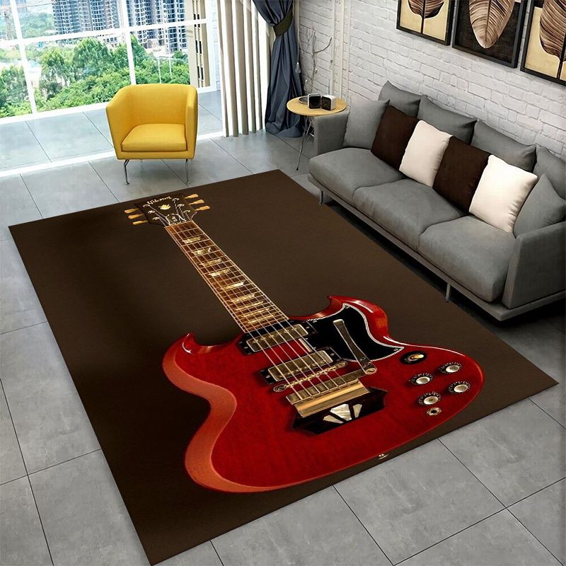 Musical Instrument Logo - Ретро-коврик с логотипом гитары Fender, нескользящий,