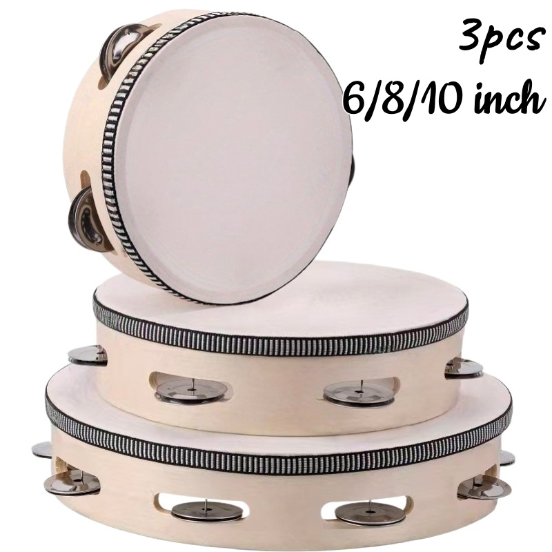 Musical Instrument Tambourine - 1/3 шт. Деревянный тамбурин 6/8/10 дюймов,